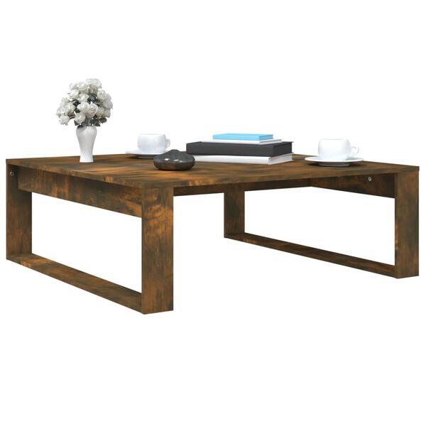 vidaXL Table basse Ch&ecirc;ne fum&eacute; 100x100x35 cm Bois d'ing&eacute;nierie