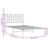 vidaXL Cadre de lit métal sans matelas avec tête de lit noir 100x190cm