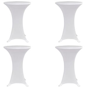 vidaXL Housses &eacute;lastiques de table &Oslash; 60 cm Blanc 4 pcs