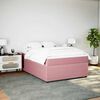 vidaXL Sommier &agrave; lattes de lit avec matelas Rose 160x200 cm Velours