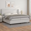 vidaXL Sommier &agrave; lattes de lit avec matelas Blanc 200x200cm Similicuir