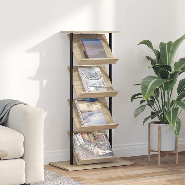 vidaXL &Eacute;tag&egrave;re &agrave; magazines Ch&ecirc;ne Sonoma 68 x 40 x 123,5 cm