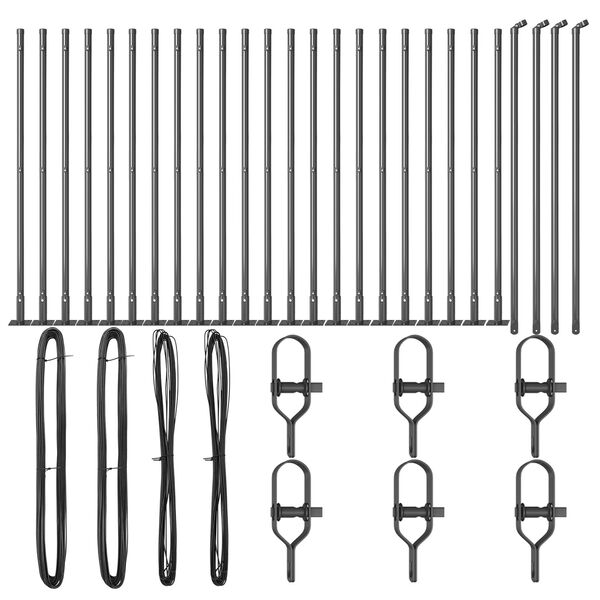 vidaXL Poteau de cl&ocirc;ture. 26 pcs Gris 3,2 x 3,2 x 110 cm