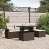 vidaXL Salon de jardin avec coussins 6 pcs marron r&eacute;sine tress&eacute;e