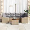 vidaXL Ensemble de canap&eacute; de jardin avec coussin 7 pcs Beige polyrotin