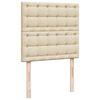 vidaXL Sommier &agrave; lattes de lit avec matelas Cr&egrave;me 90x200 cm Tissu