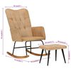 vidaXL Chaise &agrave; bascule avec repose-pied Cr&egrave;me vintage Toile