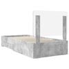 vidaXL Cadre de lit Gris b&eacute;ton 90 x 190 cm Bois d'ing&eacute;nierie