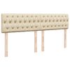 vidaXL Sommier &agrave; lattes de lit avec matelas Cr&egrave;me 180x200 cm Tissu