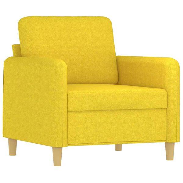 vidaXL Ensemble de canap&eacute;s 3 pcs avec coussins jaune clair tissu