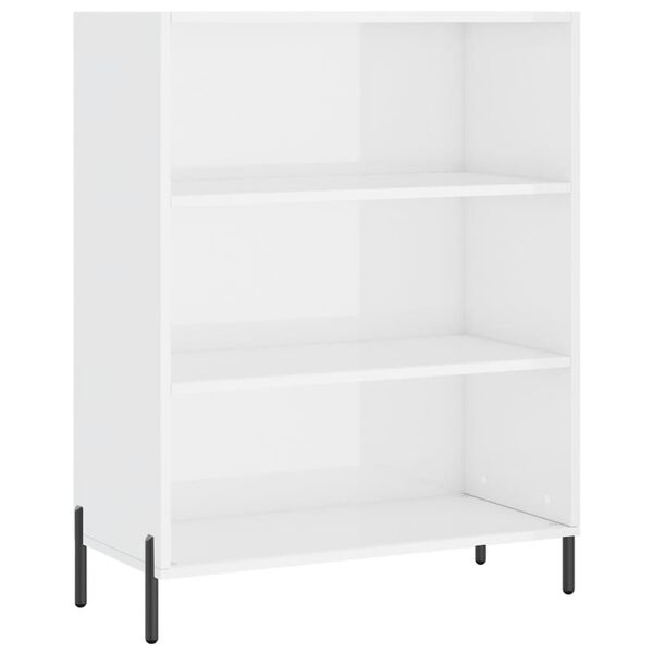 vidaXL Armoire &agrave; &eacute;tag&egrave;res blanc brillant 69,5x32,5x90 cm