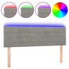 vidaXL T&ecirc;te de lit &agrave; LED Gris clair 144x5x78/88 cm Velours