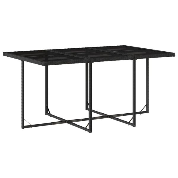 vidaXL Ensemble &agrave; manger de jardin 11 pcs coussins noir r&eacute;sine tress&eacute;e
