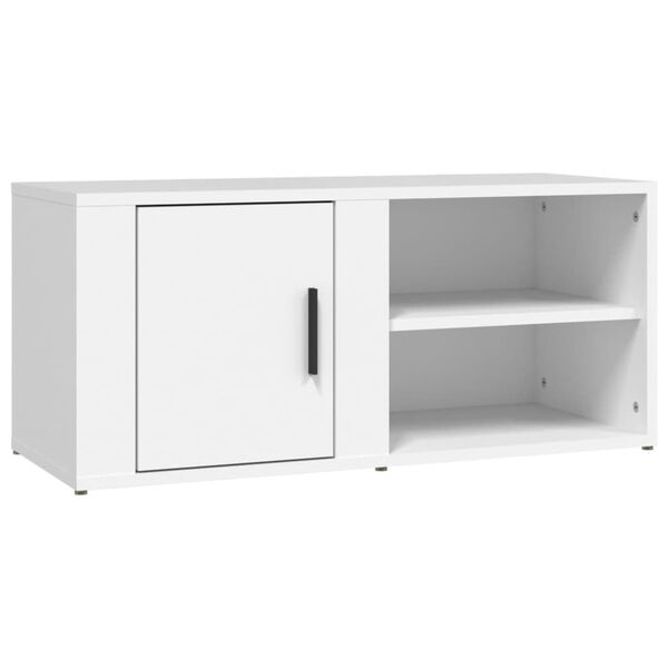 vidaXL Meuble TV Blanc 80x31,5x36 cm Bois d'ing&eacute;nierie