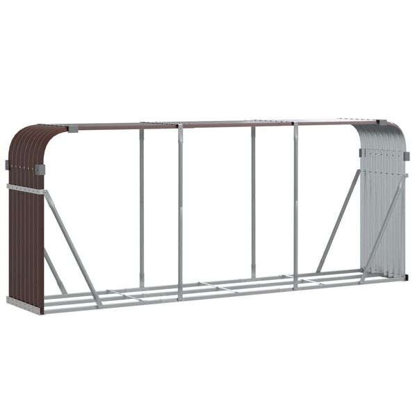 vidaXL Porte-b&ucirc;ches marron 234x45x100 cm acier galvanis&eacute;
