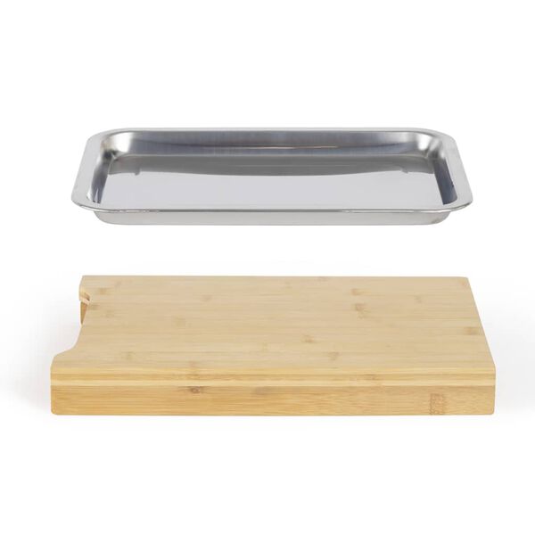 Livoo Planche &agrave; d&eacute;couper avec tiroir de rangement Bois Beige