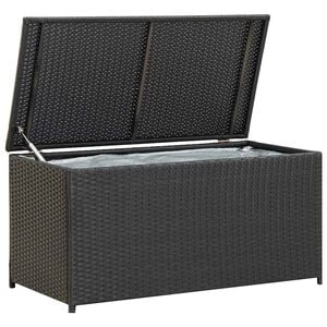 vidaXL Bo&icirc;te de rangement de jardin r&eacute;sine tress&eacute;e 100x50x50 cm noir