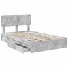 vidaXL Lit de Rangement Gris b&eacute;ton 135 x 190 cm Bois d'ing&eacute;nierie