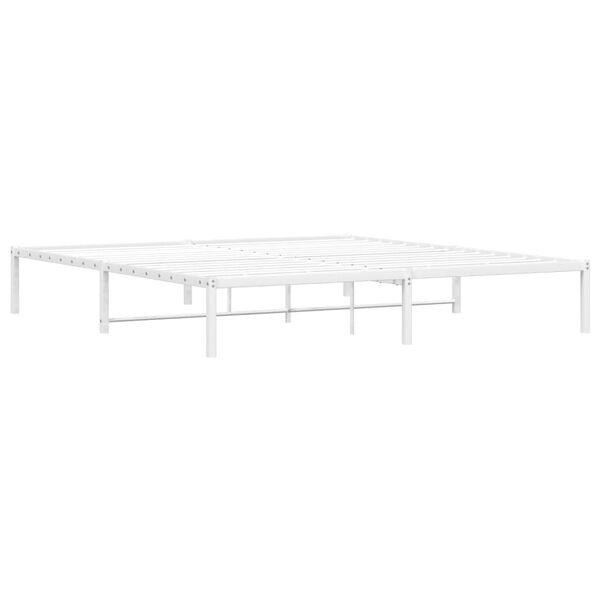 vidaXL Cadre de lit m&eacute;tal sans matelas blanc 183x213 cm
