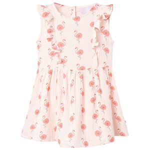 Robe pour enfants &agrave; volants rose p&acirc;le 116