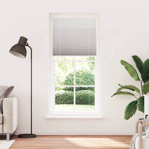 vidaXL Store pliss&eacute; gris clair 85x200 cm largeur du tissu 84,4 cm