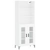 vidaXL Buffet haut Blanc 69,5x34x180 cm Bois d'ing&eacute;nierie