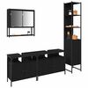 vidaXL Ensemble de mobilier de salle de bain 4 pcs Ch&ecirc;ne noir