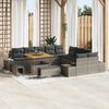 vidaXL Ensemble de canap&eacute; de jardin avec coussin 13 pcs Gris polyrotin