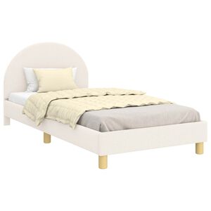 vidaXL Cadre de lit pour enfants avec t&ecirc;te de lit Cr&egrave;me 90 x 190 cm