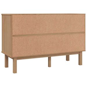 vidaXL Commode OTTA marron et gris 111x43x73,5 cm bois de pin massif