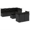 vidaXL Salon de jardin 8 pcs avec coussins noir r&eacute;sine tress&eacute;e