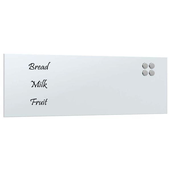 vidaXL Tableau noir magn&eacute;tique mural Blanc 80x30 cm Verre tremp&eacute;