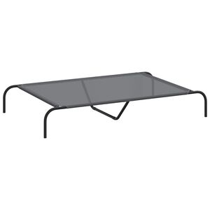 vidaXL Lit sur&eacute;lev&eacute; pour chien gris 130x80x20 cm textil&egrave;ne et acier