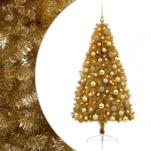 vidaXL Sapin de No&euml;l artificiel avec boules 210 cm 300 LED Blanc chaud