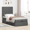vidaXL Cadre de lit ottoman avec matelas gris fonc&eacute; 90x190 cm tissu