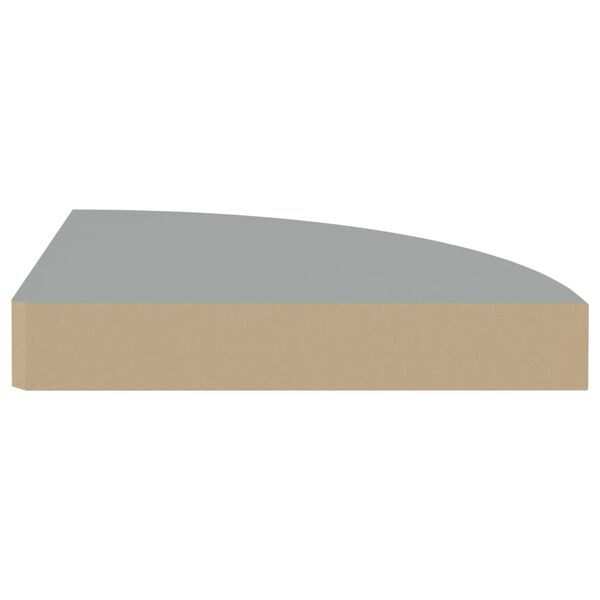 vidaXL &Eacute;tag&egrave;re d'angle flottante gris 25x25x3,8 cm MDF