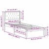 vidaXL Cadre de lit Gris clair 100 x 200 cm Pin massif