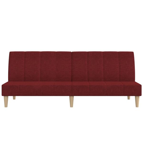 vidaXL Canap&eacute;-lit &agrave; 2 places Rouge bordeaux Tissu
