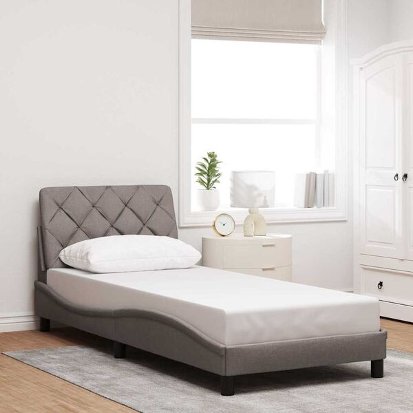 vidaXL Cadre de lit sans matelas taupe 80x200 cm tissu