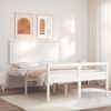 vidaXL Lit pour personne &acirc;g&eacute;e sans matelas blanc bois massif