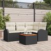 vidaXL Ensemble de canap&eacute; de jardin 5 pcs Noir et blanc