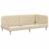 vidaXL Cadre de lit d'angle avec matelas Cr&egrave;me 90 x 190 cm tissu