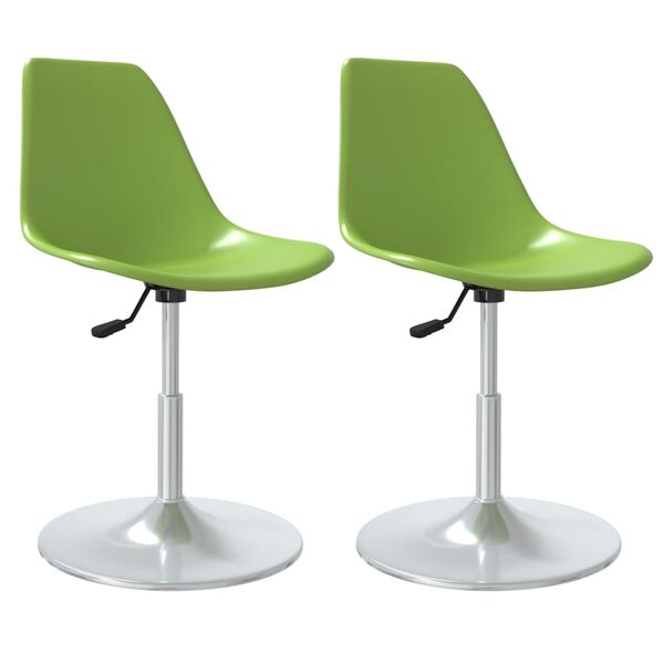 vidaXL Chaises &agrave; manger pivotantes lot de 2 vert PP