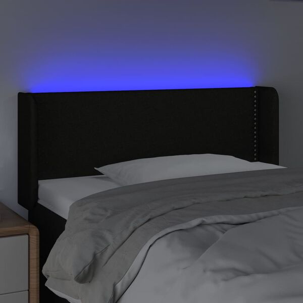 vidaXL Tête de lit à LED Noir 103x16x78/88 cm Tissu
