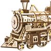 Robotime Train m&eacute;canique en bois Locomotive