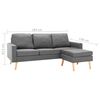 vidaXL Canap&eacute; &agrave; 3 places avec repose-pied Gris clair Tissu