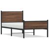vidaXL Cadre de lit en m&eacute;tal sans matelas ch&ecirc;ne marron 75x190 cm
