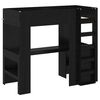vidaXL Cadre de lit superpos&eacute; avec bureau Ch&ecirc;ne noir 90 x 190 cm