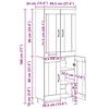 vidaXL Haut Armoire Ch&ecirc;ne artisanal 69,5 x 34 x 180 cm