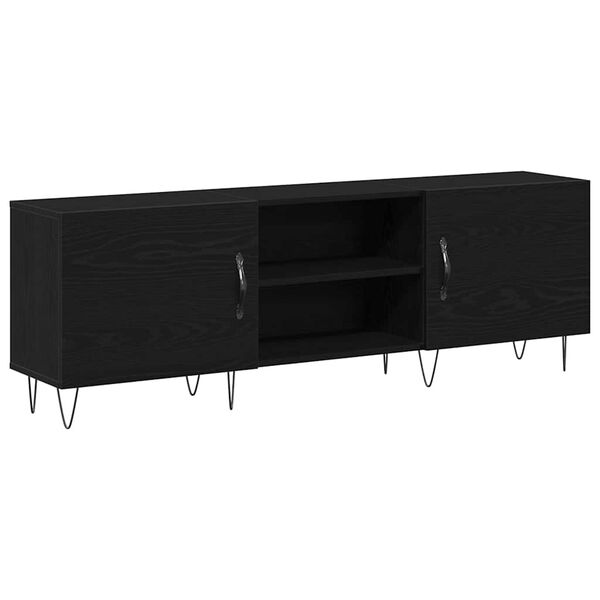 vidaXL Ensemble meuble TV Montage mural Ch&ecirc;ne noir 150 x 30 x 50 cm